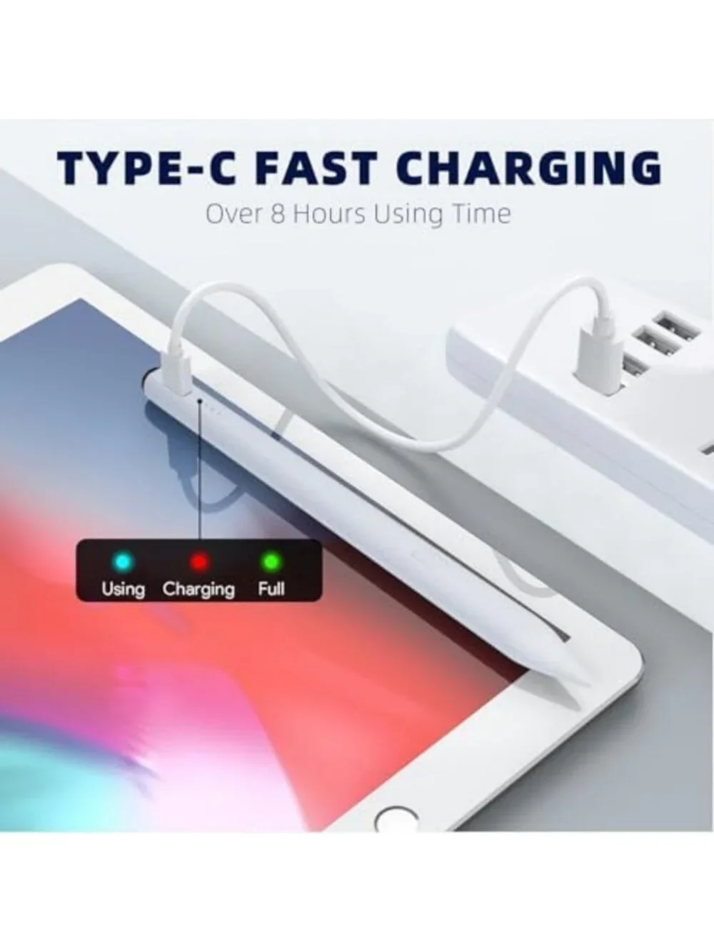 Active Stylus Pen for iPad 11/10 Gen, Fast Charging, 2-Pack, Compatible with